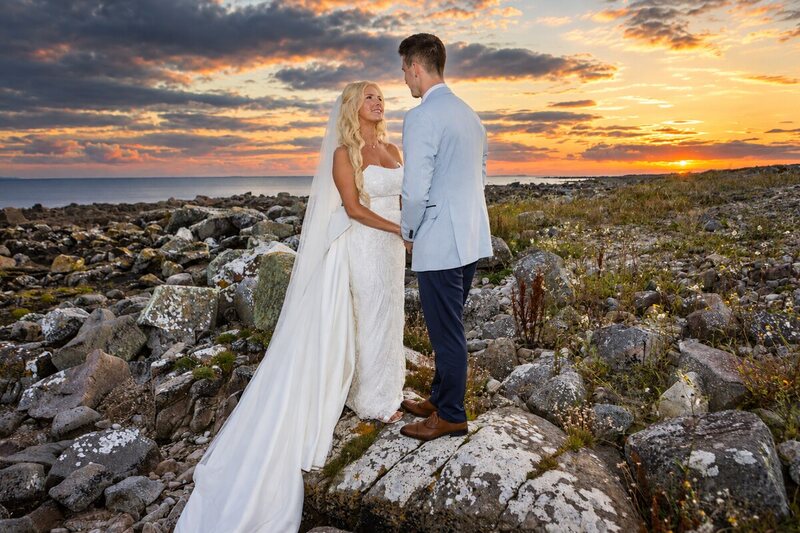 couple looking into each others eyes along the wild atlantic way