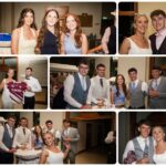 Collage of Áine and Rory holding a Galway jersey and posing with guests at their Loughrea Hotel & Spa reception.