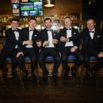 Rory and the lads raising their glasses at the bar in Loughrea Hotel & Spa before the ceremony.
